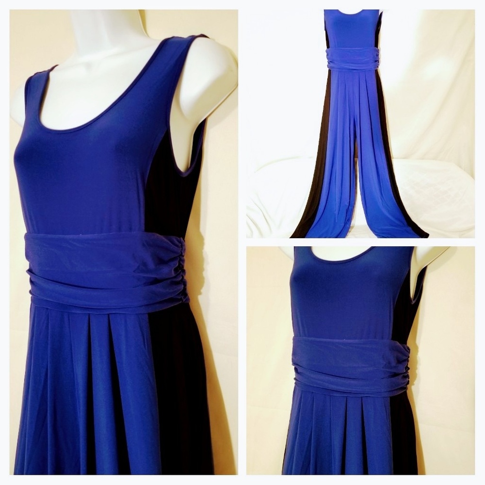 Attitudes Blue/Black Jumpsuit